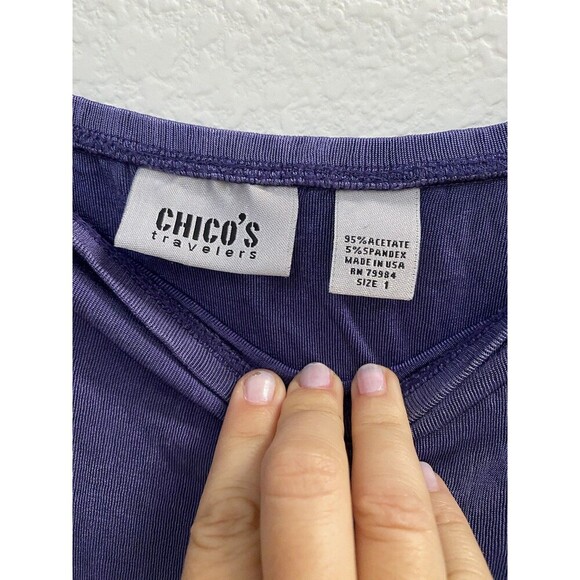 Chico's Travelers Slinky Midi Skirt Purple Size 1 / Medium / 8 - Picture 3 of 6